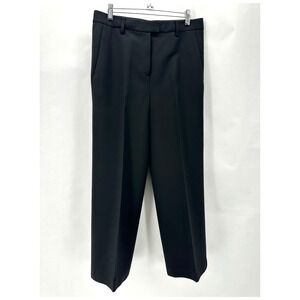 Alexander Wang Wide Leg Dress Pants Womens 6 Black Wool Preppy Quiet Luxury City